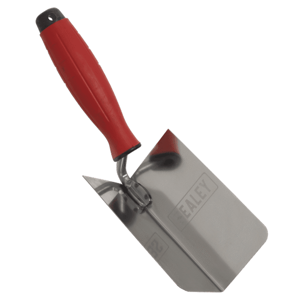 Stainless Steel Internal Corner Trowel with Rubber Handle 120 x 60mm
