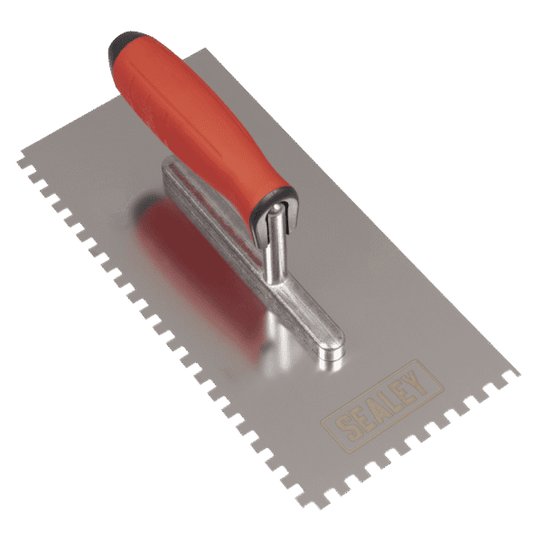 Stainless Steel 6mm Notched Trowel with Rubber Handle 270mm