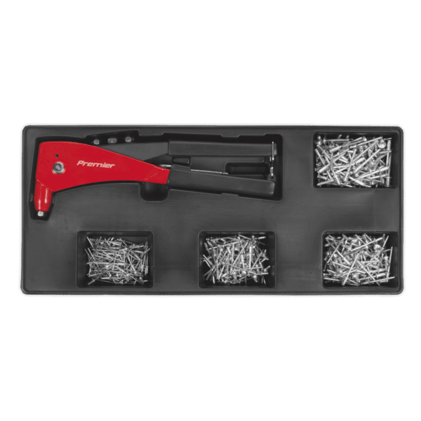 Premier Riveter & Assorted Rivet Set with Tool Tray 400pc