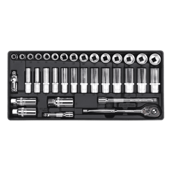 Premier Socket Set with Tool Tray 3/8"Sq Drive 35pc