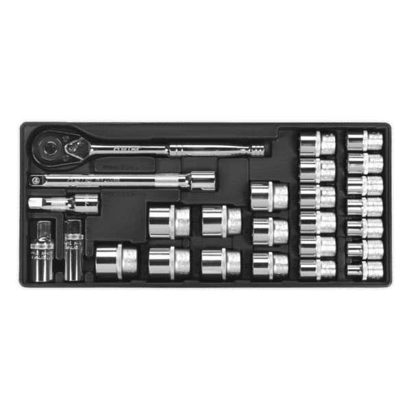Premier Socket Set with Tool Tray 1/2"Sq Drive 26pc