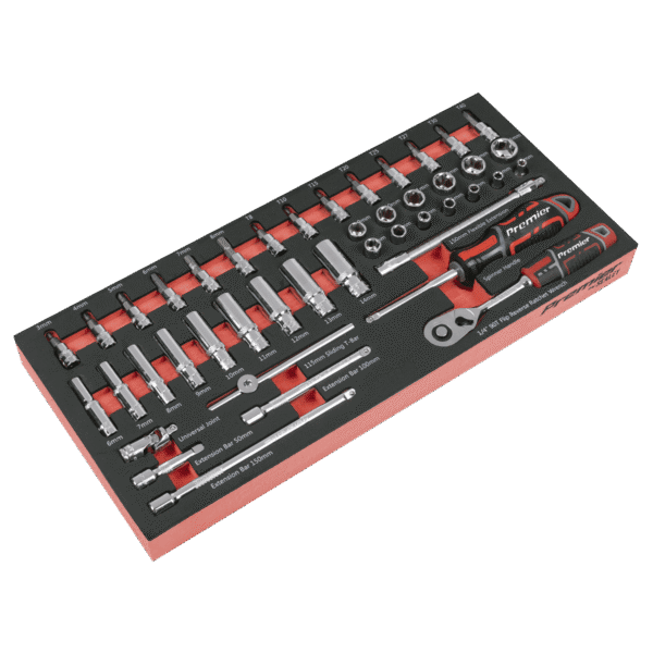 Premier Socket Set with Tool Tray 1/4"Sq Drive 44pc
