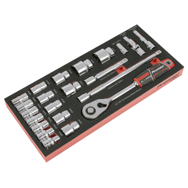 Premier Socket Set with Tool Tray 1/2"Sq Drive 22pc