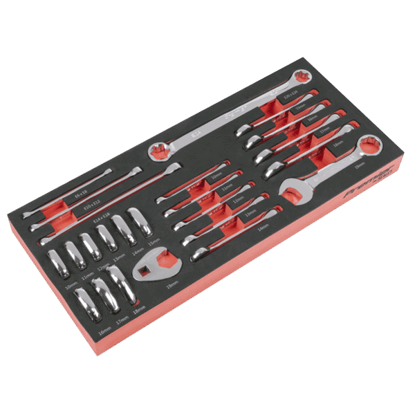 Premier Stubby Combination, TRX-Star* & Crow's Foot Spanner Set with Tool Tray 24pc