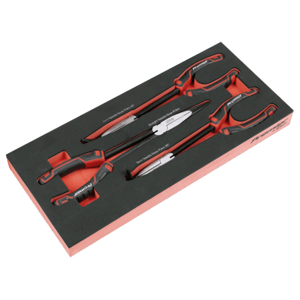 Premier Long Needle Nose Pliers Set with Tool Tray 3pc