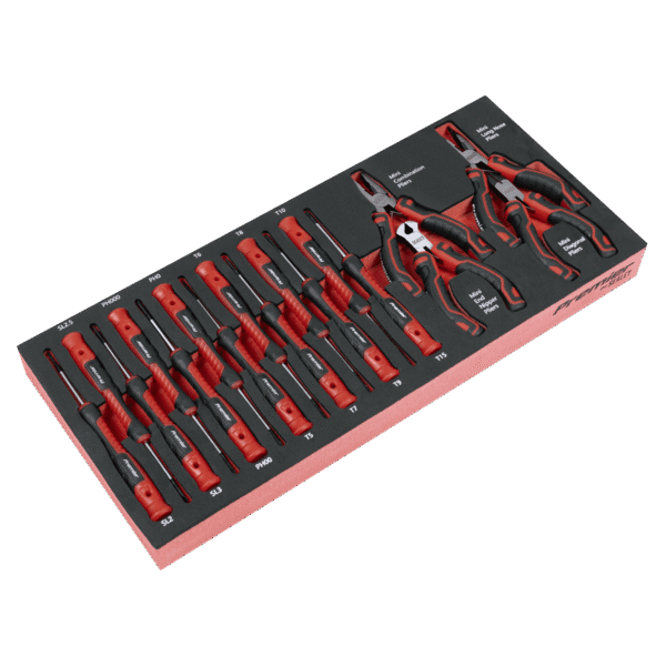 Premier Precision Screwdriver & Mini Pliers Set with Tool Tray 17pc