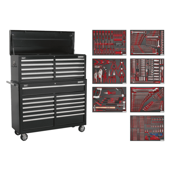 Superline PRO® Tool Chest Combination 23 Drawer with 446pc Tool Kit - Black