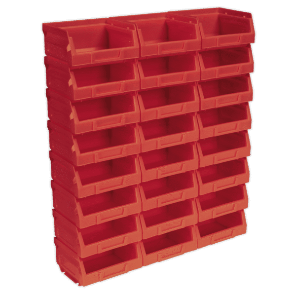 Plastic Storage Bin 105 x 85 x 55mm, Red - Pack of 24