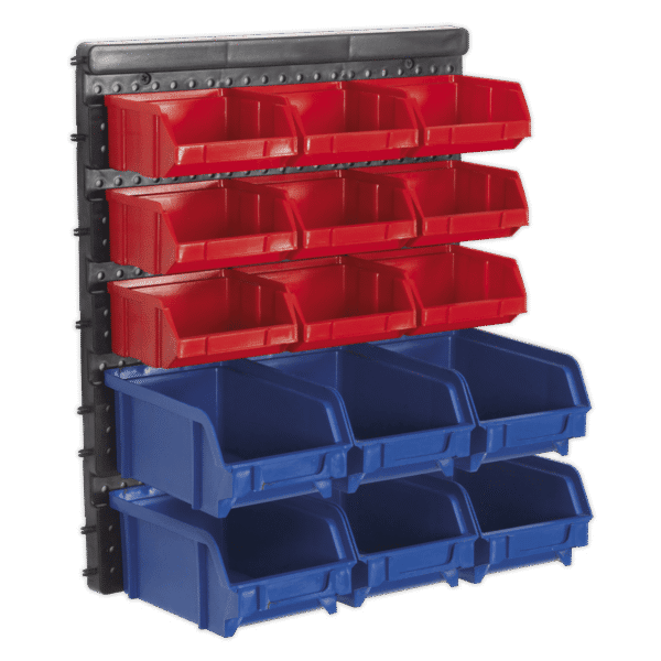 Wall Mounting Bin Storage System with 15 Bins