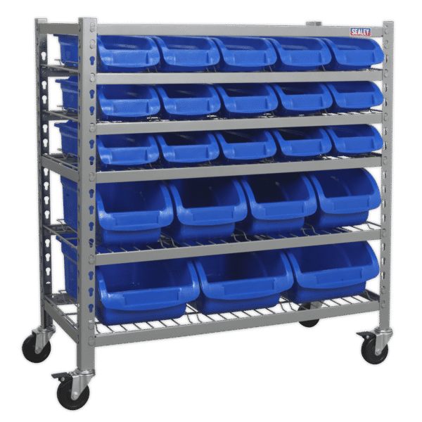 Mobile Bin Storage System with 22 Bins