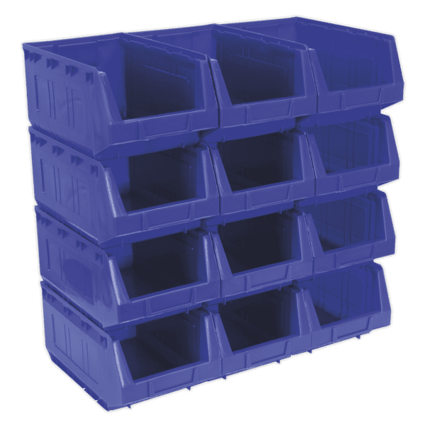 Plastic Storage Bin 210 x 355 x 165mm, Blue - Pack of 12