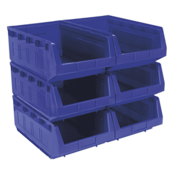 Plastic Storage Bin 310 x 500 x 190mm, Blue - Pack of 6