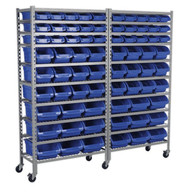 Mobile Bin Storage System with 72 Bins
