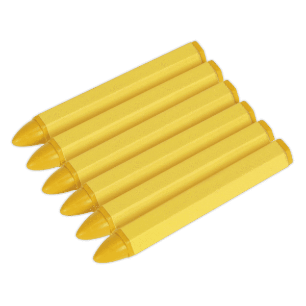 Tyre Marking Crayon, Yellow - Pack of 6