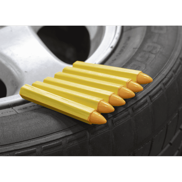 Tyre Marking Crayon, Yellow - Pack of 6