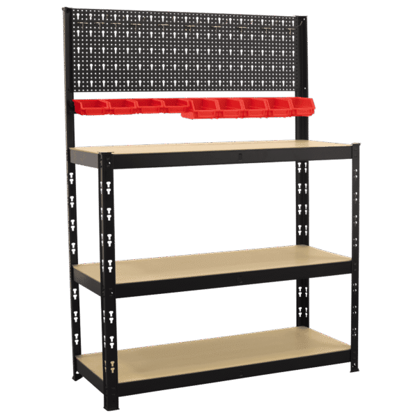 Steel Workbench with Pegboard 1m