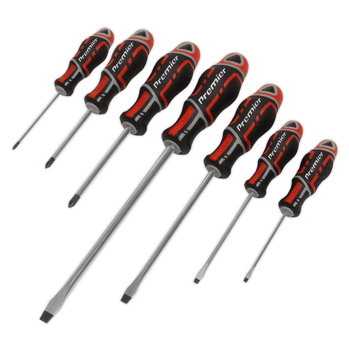 Premier GripMAX® Screwdriver Set 7pc - Red