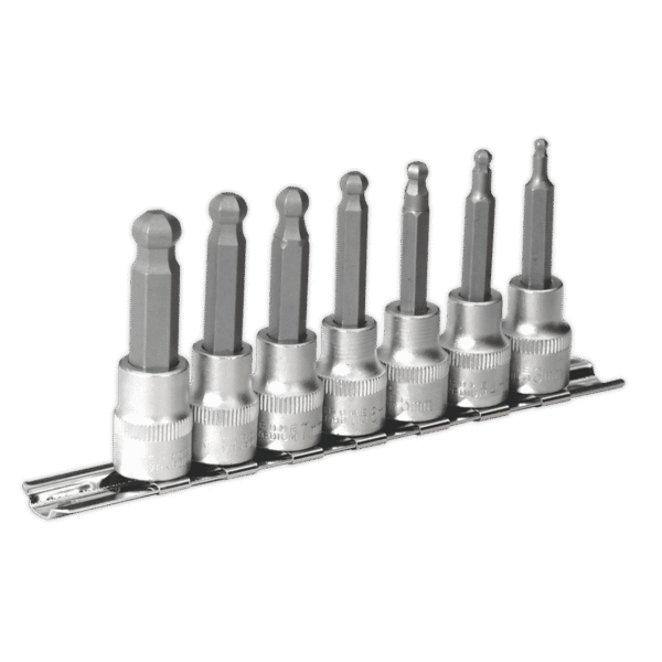 Premier Ball-End Hex Socket Bit Set 3/8"Sq Drive 7pc