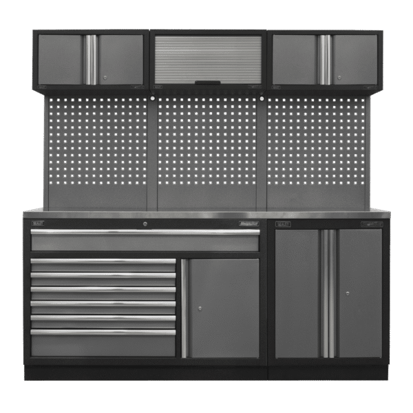 Superline PRO® Storage System with Stainless Steel Worktop 2.04m