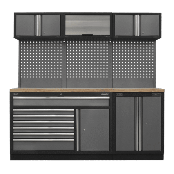 Superline PRO® Storage System with Pressed Wood Worktop 2.04m