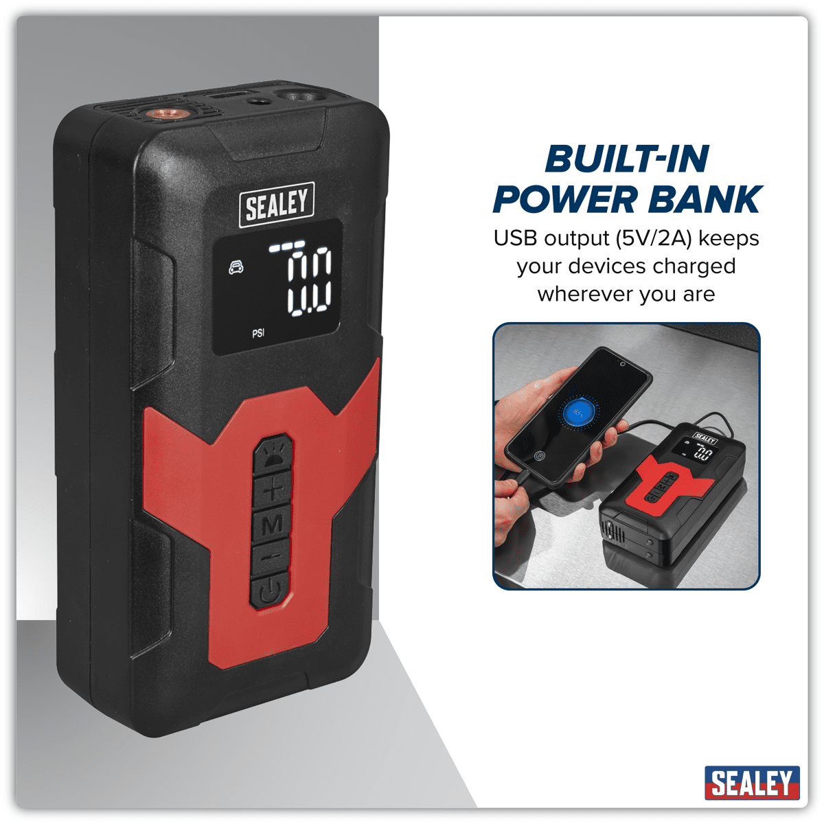 Rechargeable Tyre Inflator & Power Bank with Worklight 12V - Image 17