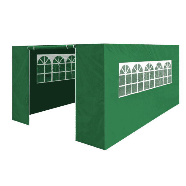 Dellonda Premium Side Walls/Doors/Windows for Gazebo/Marquee, Fits 3 x 4.5m Models - Dark Green