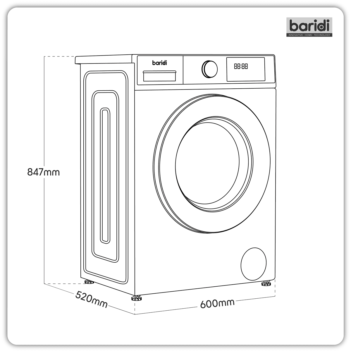 8kg Washing Machine, Front Loading, 1400rpm Energy Rating A – White - Image 13