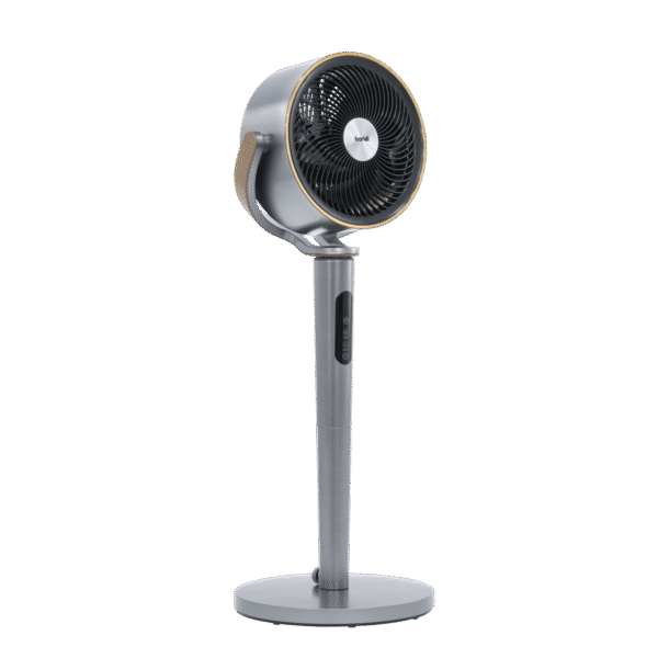 Baridi 12" Pedestal Fan with Remote Control, Back Light & 12hr Timer - Grey