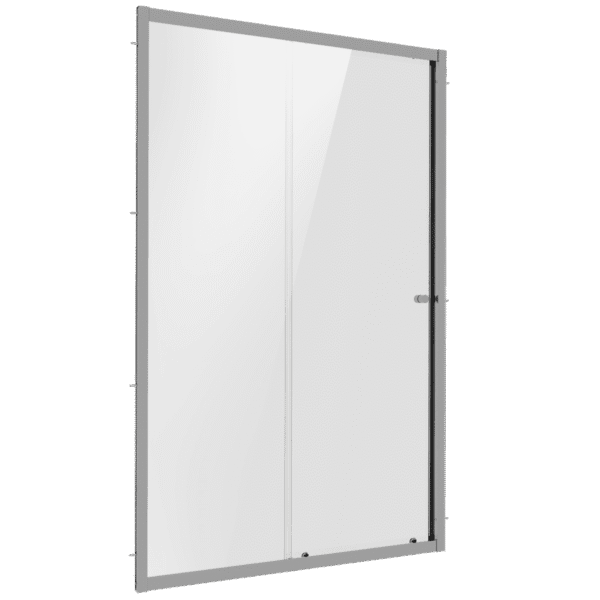 Sliding Shower Door 1000 x 1850mm, 6mm Tempered Glass, Reversible - Chrome