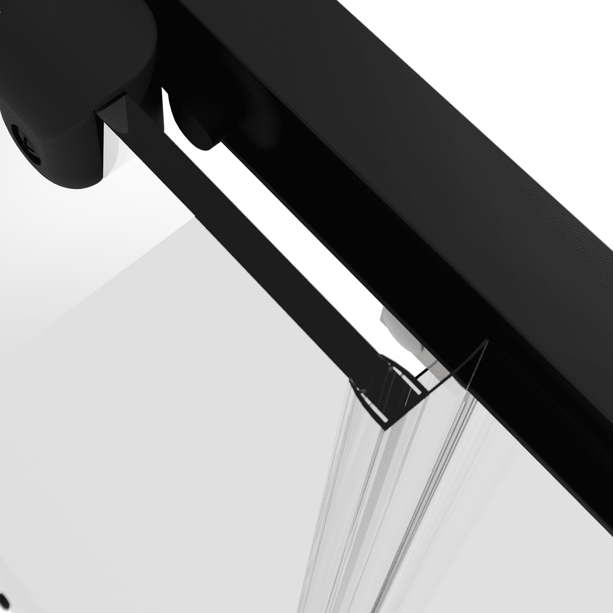 Baridi Sliding Shower Door 1000 x 1850mm, 6mm Tempered Glass, Reversible - Black - Image 7
