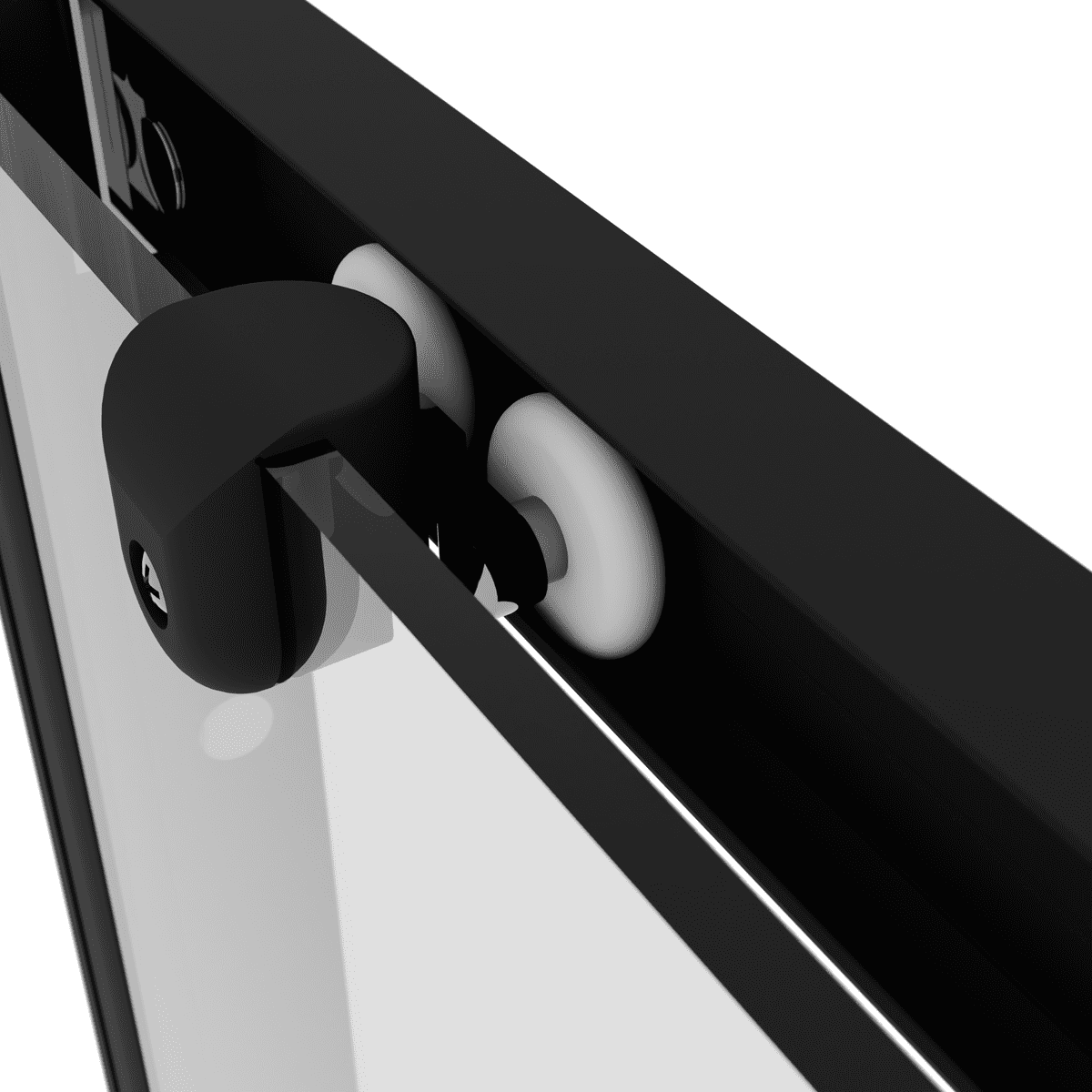 Baridi Sliding Shower Door 1000 x 1850mm, 6mm Tempered Glass, Reversible - Black - Image 10