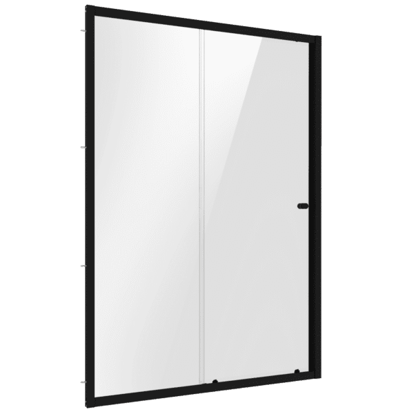 Sliding Shower Door 1200 x 1850mm, 6mm Tempered Glass, Reversible - Black