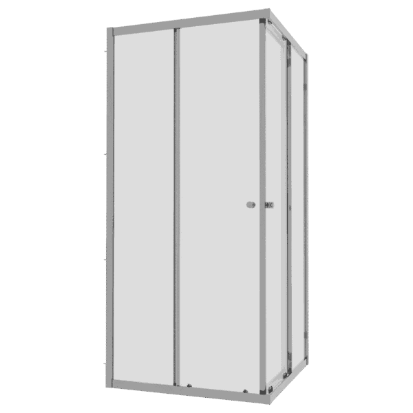 Baridi Corner Shower Entry Enclosure 800 x 800 x 1850mm with 6mm Tempered Glass - Chrome