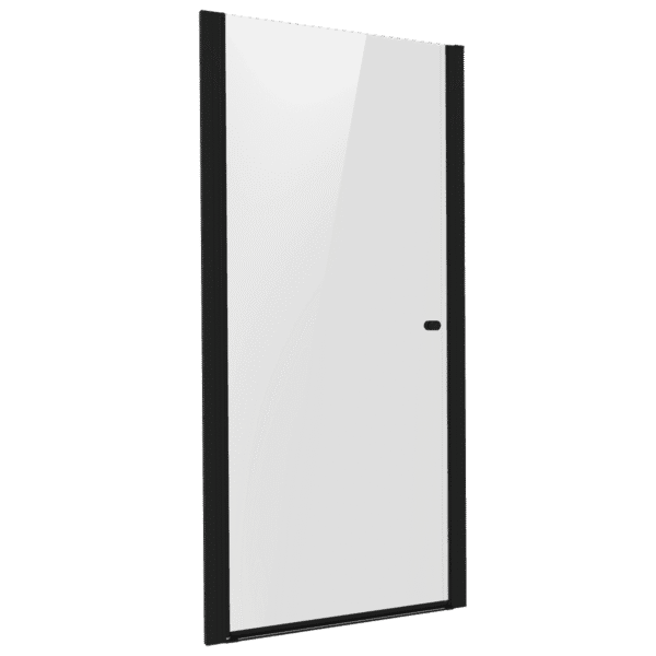 Pivot Shower Door 800 x 1850mm, 6mm Tempered Glass, Reversible - Black