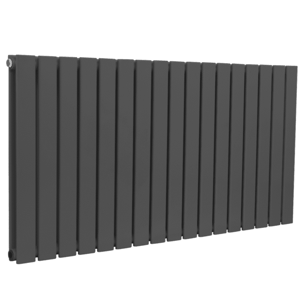 Baridi Horizontal Radiator Contemporary Double Flat Panel Design 600 x 1190mm – Anthracite