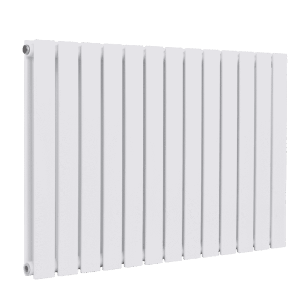 Baridi Horizontal Radiator Contemporary Double Flat Panel Design 600 x 910mm – White