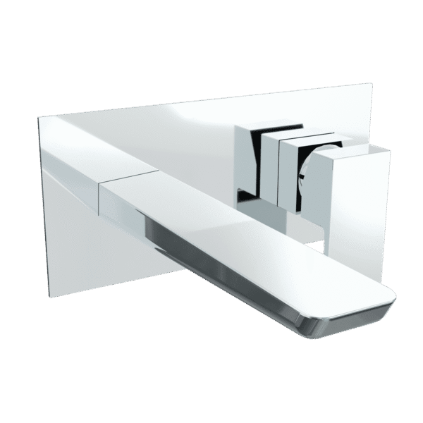 Baridi Wall Mounting Basin Mixer Tap, Square - Chrome