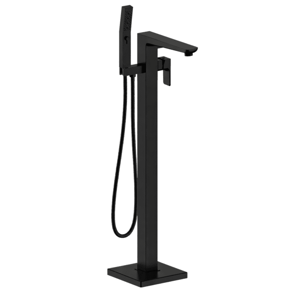 Baridi Freestanding Bath Mixer Tap with Shower - Matt Black