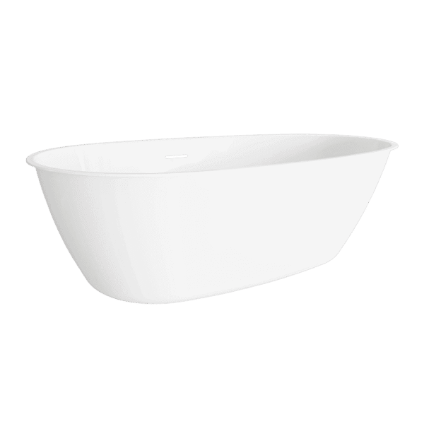 Baridi Double-Ended Slim Rim Bath with Overflow System 140cm – Gloss White