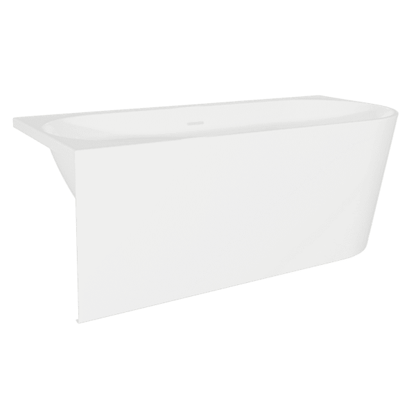 Baridi Left-Hand Corner Slim Rim Bath with Overflow System 150cm – Gloss White
