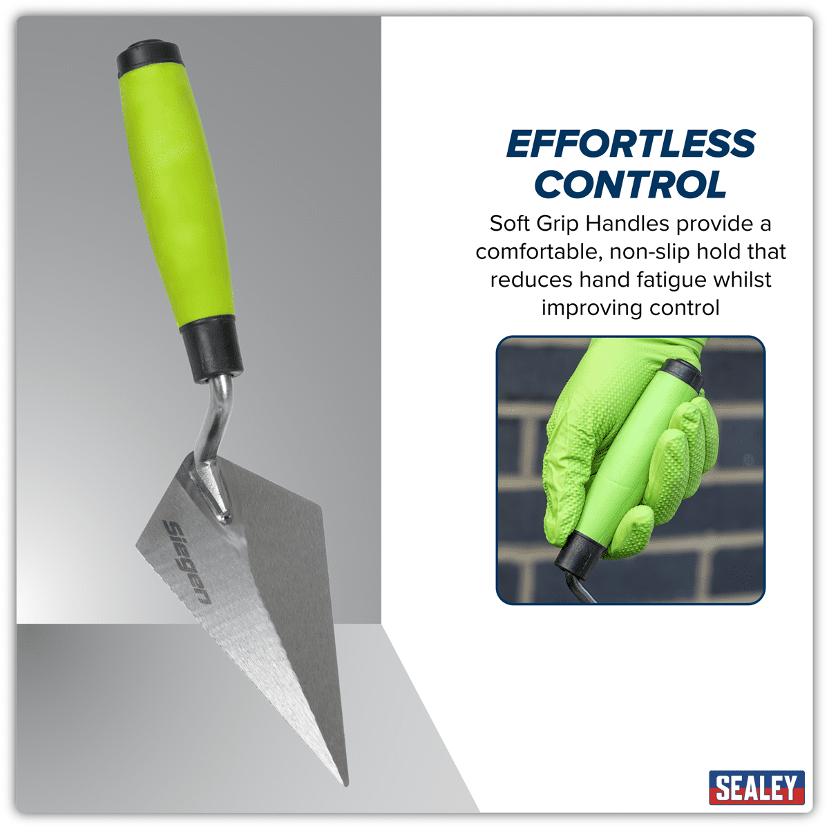 Siegen Pointing Trowel with Soft Grip Handle 150mm - Image 7