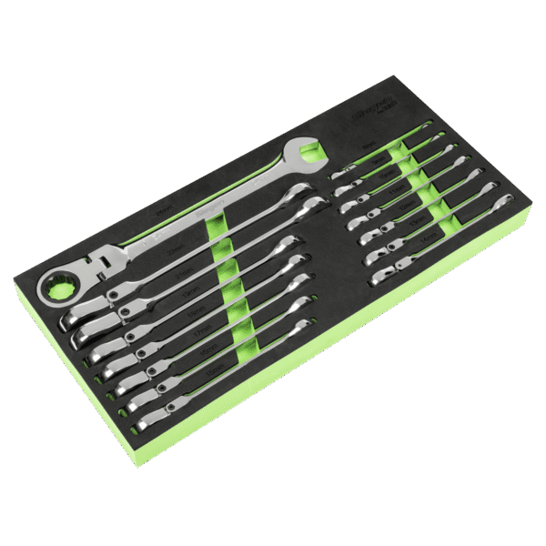 Flexi-Head Combination Ratchet Spanner Set 15pc