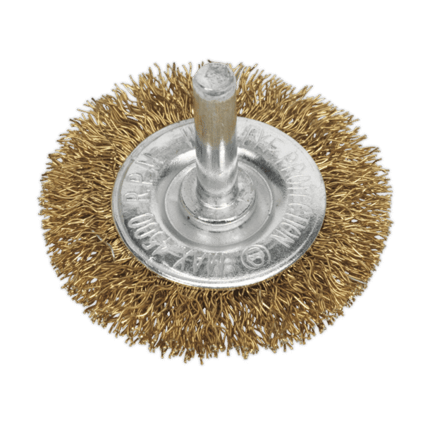 50mm Crimped Flat Wire Brush with 6mm Shaft