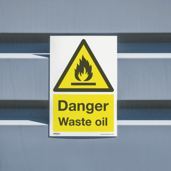 Worksafe® Danger Waste Oil Safety Sign - Self-Adhesive Vinyl