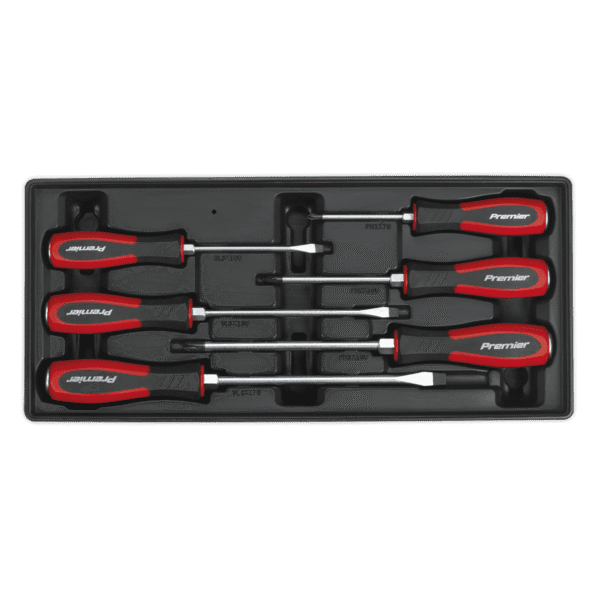 Premier Hammer-Thru Screwdriver Set with Tool Tray 6pc