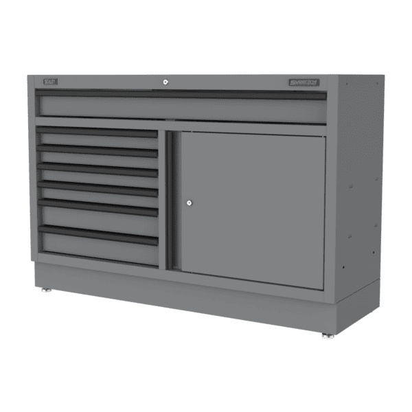 Superline PRO® Black Edition Modular Floor Cabinet 7 Drawer & Cupboard Combination 1360mm