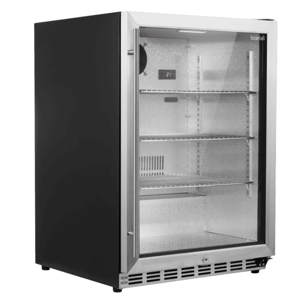 Baridi Outdoor Drinks/Beverage/Bar Fridge with Triple Glazed Door & Security Lock 150L - Stainless Steel