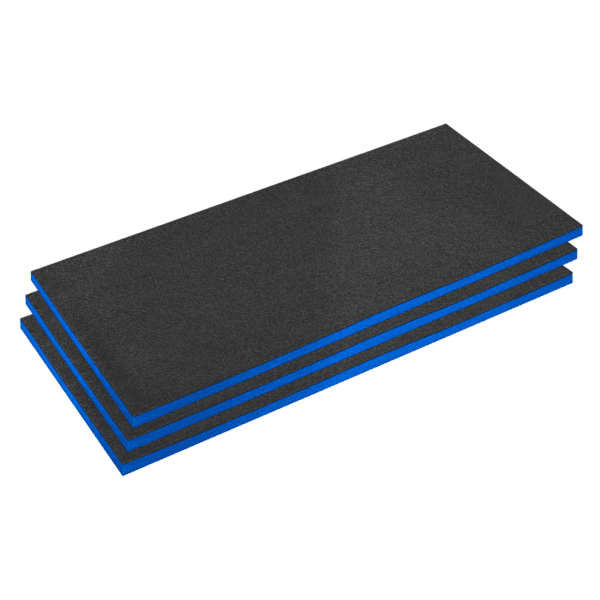 Easy Peel Shadow Foam® 1200 x 550 x 30mm, Blue/Black - Pack of 3