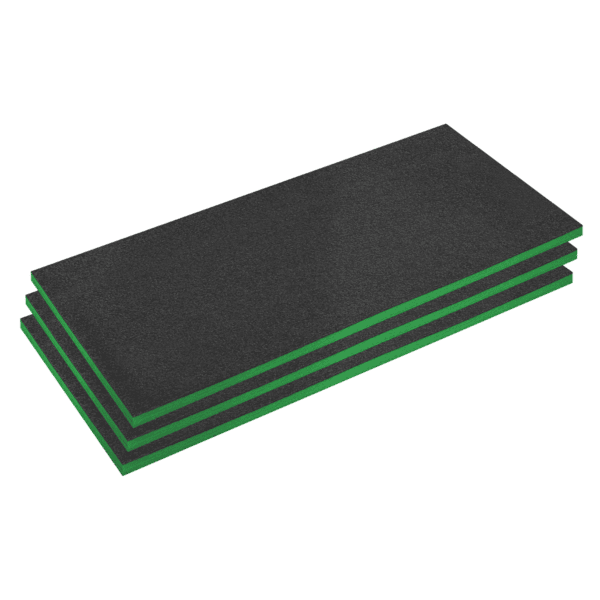 Easy Peel Shadow Foam® 1200 x 550 x 30mm, Green/Black - Pack of 3