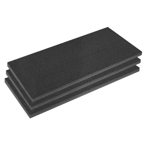 Easy Peel Shadow Foam® 1200 x 550 x 50mm, Black/Black - Pack of 3